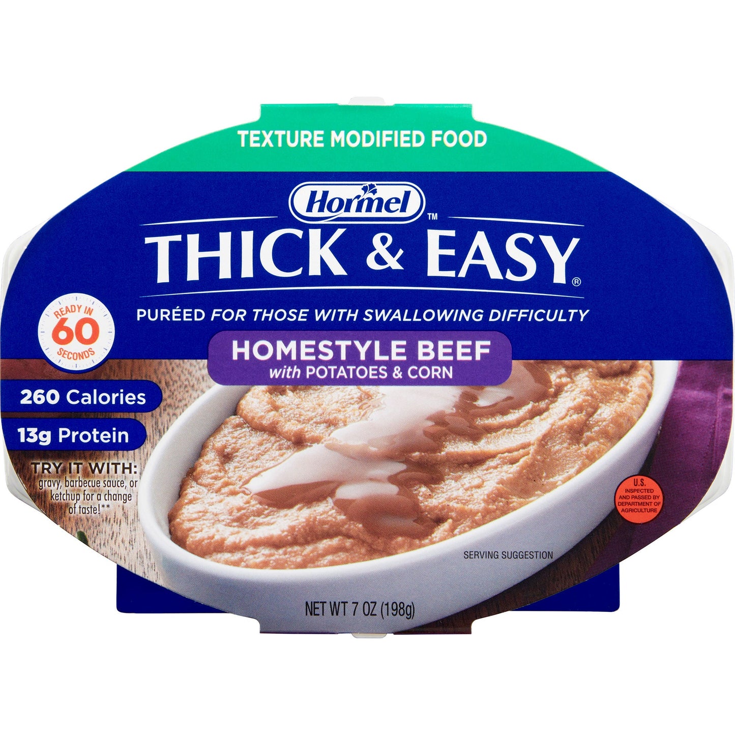 Thick & Easy® Beef with Potatoes and Corn Thickened Food, Tray