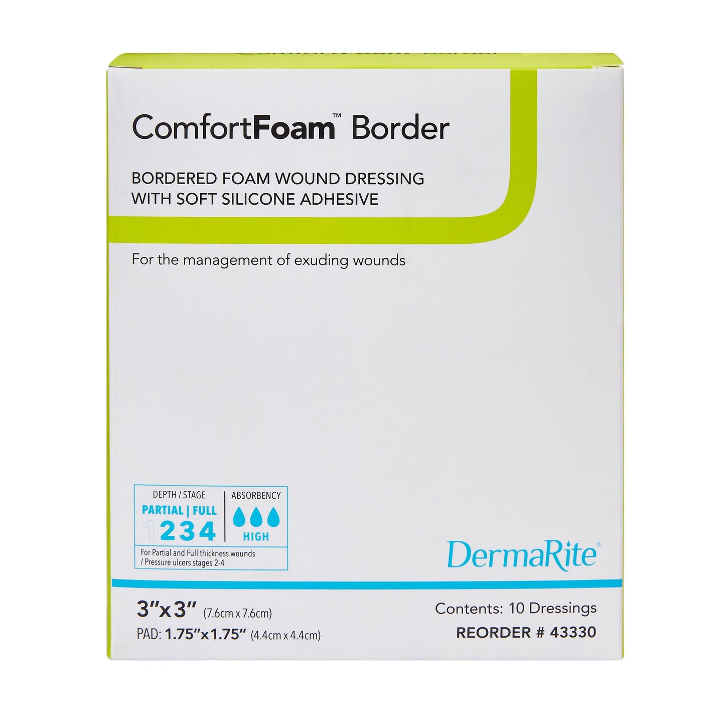 ComfortFoam™ Border Foam Wound Dressing w/ Soft Silicone Adhesive