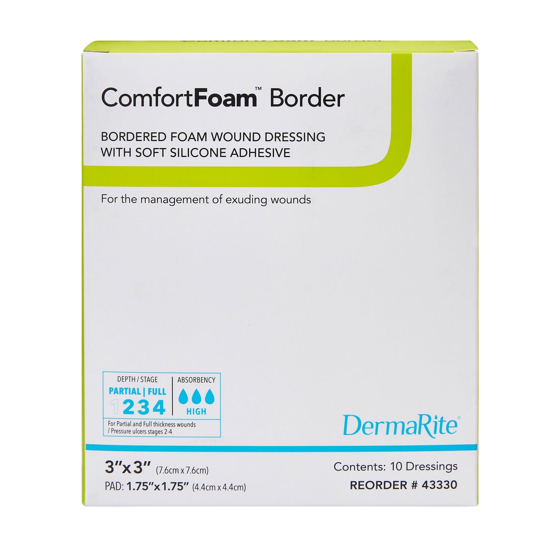 ComfortFoam™ Border Foam Wound Dressing w/ Soft Silicone Adhesive