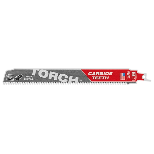 Milwaukee 9" 8 TPI TORCH with Carbide Teeth SAWZALL Blade (1 PK) 48-00-5202 | 9 in Blade Length