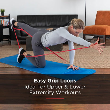 TheraBand CLX Consecutive Loops Exercise Resistance Band with Loops Red Medium Resistance