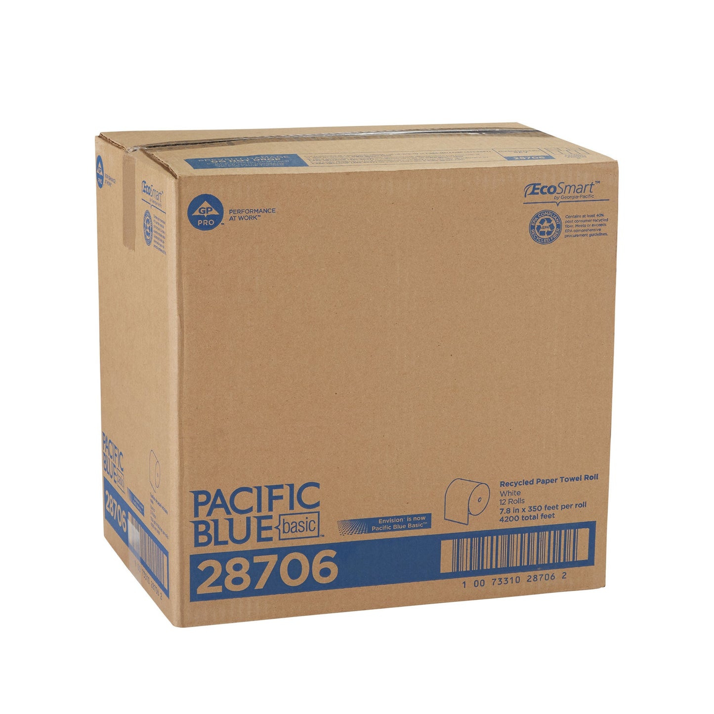 Pacific Blue Basic™ White Paper Towel, 7-7/ , 12 Rolls