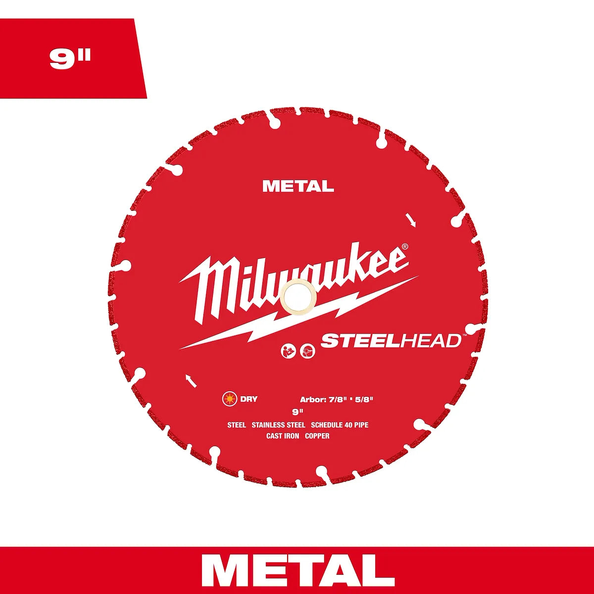 Milwaukee 9” STEELHEAD Metal Cutting Diamond Blade 49-93-7825 | Metal