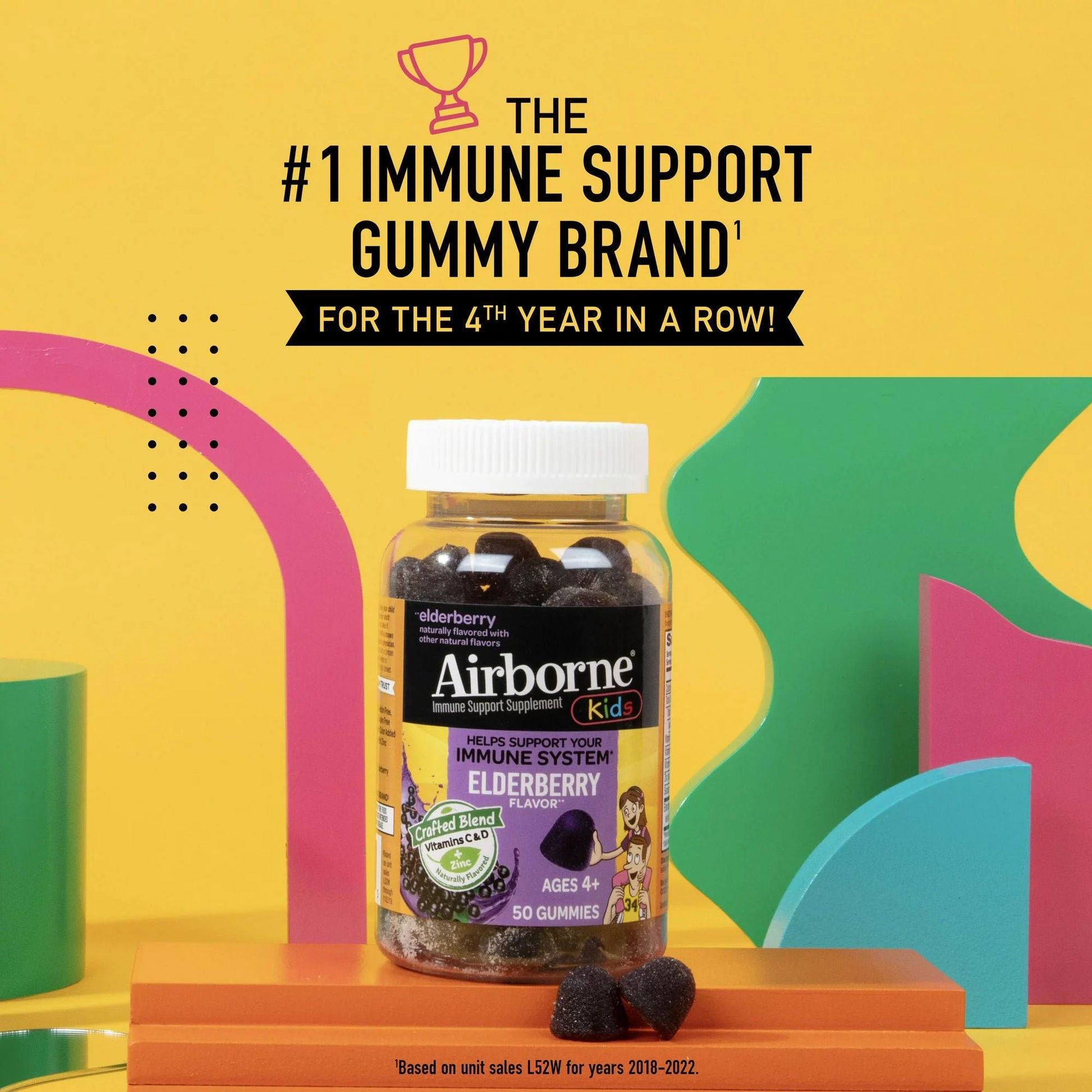 Airborne® Immune Support Supplement Gummies Elderberry