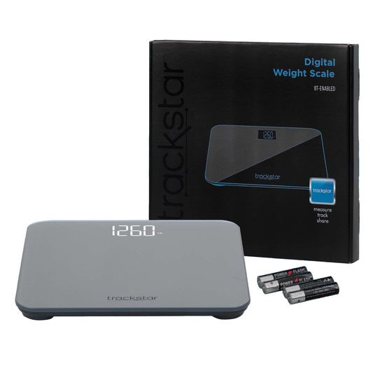 Trackstar Floor Scale Digital Display 440 lbs. Weight Capacity Gray Battery Operated