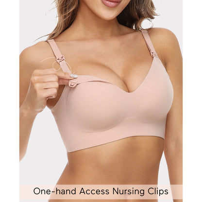 Momcozy Smooth Nursing Bra, Large, Beige