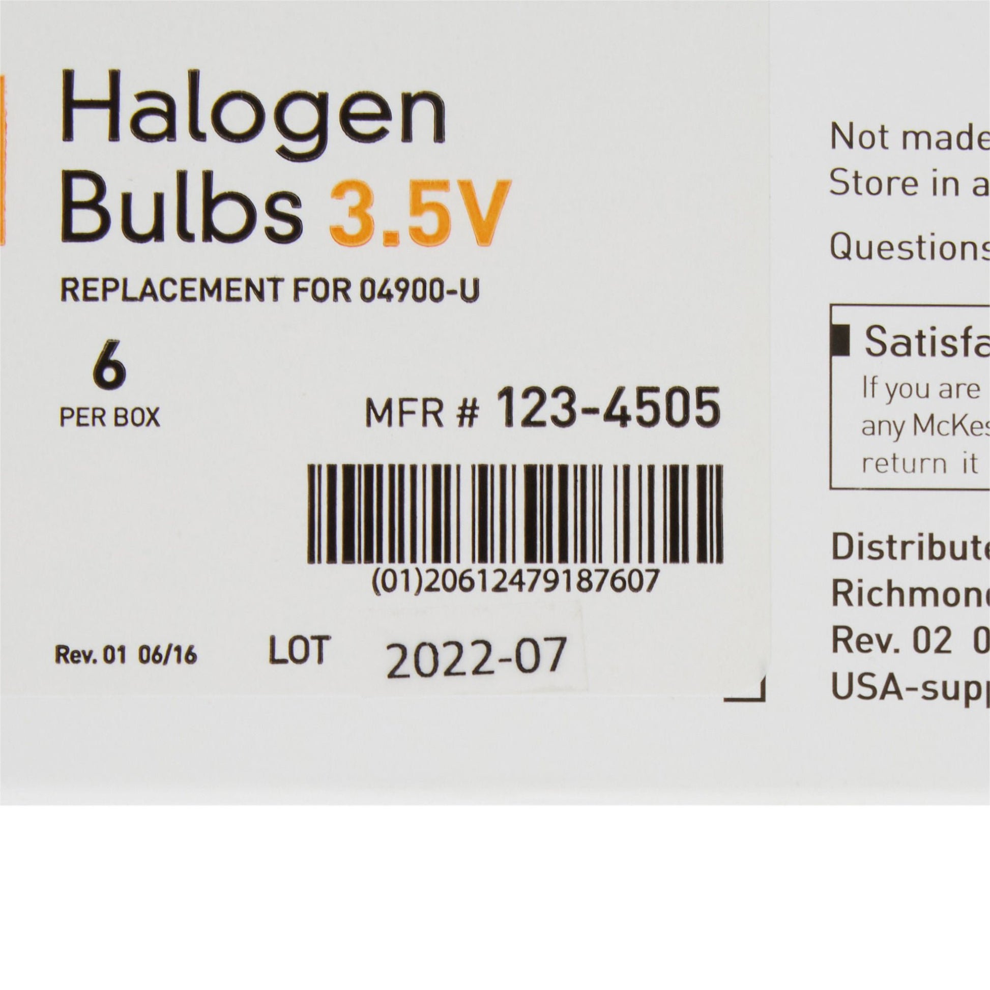 McKesson Halogen Lamp, Replacement Bulb for use with Ophthalmoscope