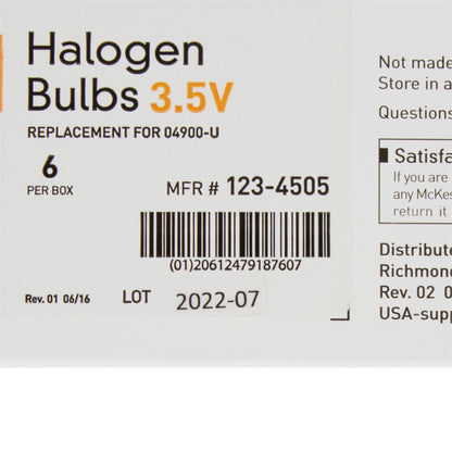 McKesson Halogen Lamp, Replacement Bulb for use with Ophthalmoscope