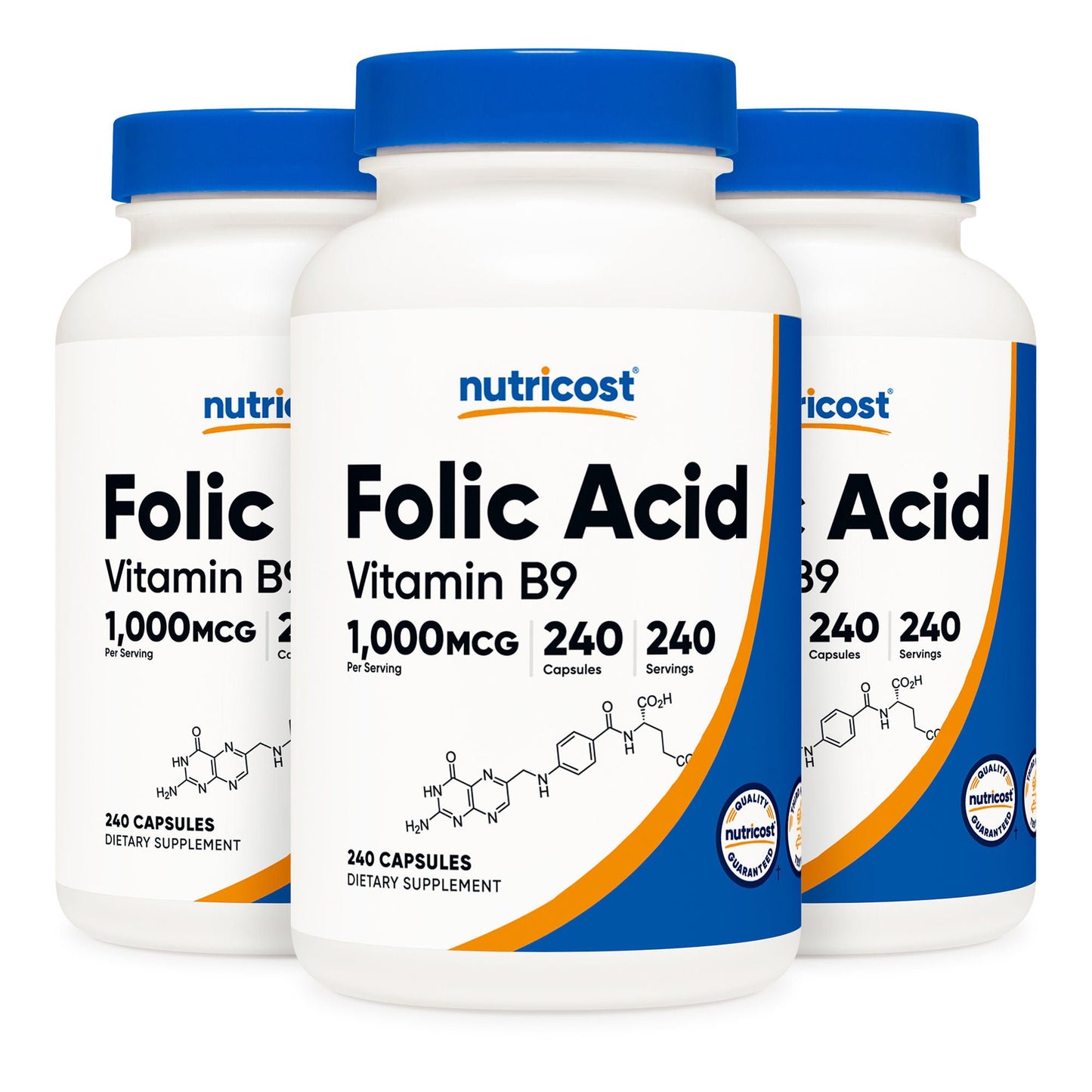 nutricost Folic Acid (Vitamin B9) Dietary Supplement Folate 1,000 mcg Strength Capsule