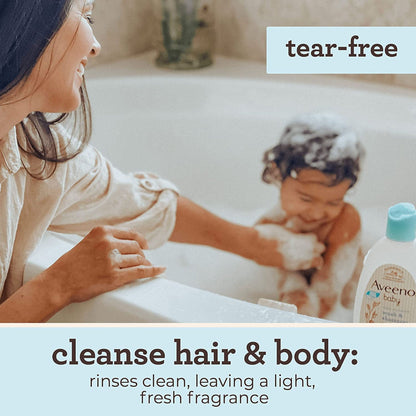 Aveeno® Baby Daily Moisture Wash and Shampoo, Lightly Scented, Bottle