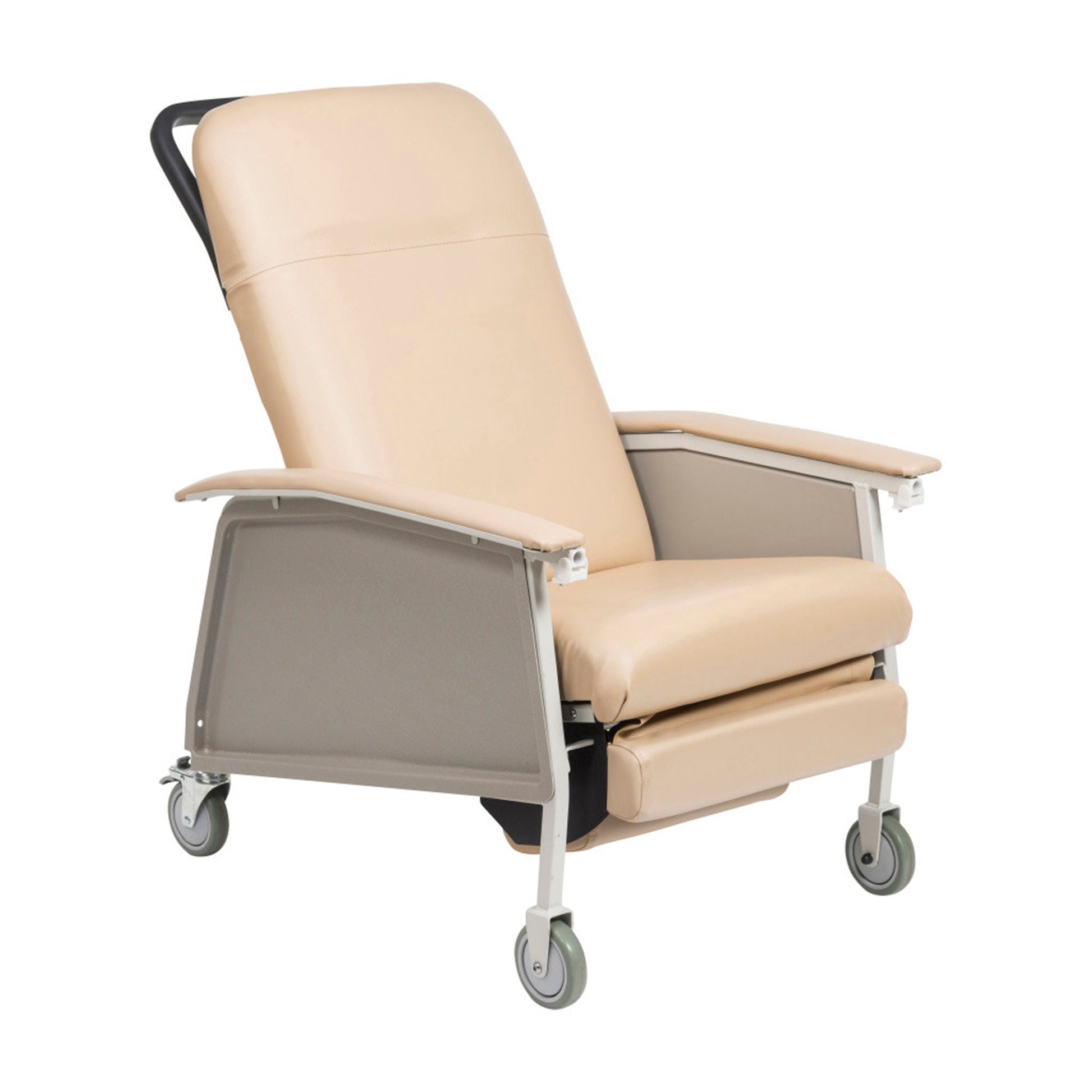 Drive Bariatric Recliner Tan Vinyl 5 Inch Casters 500 lbs. Weight Capacity