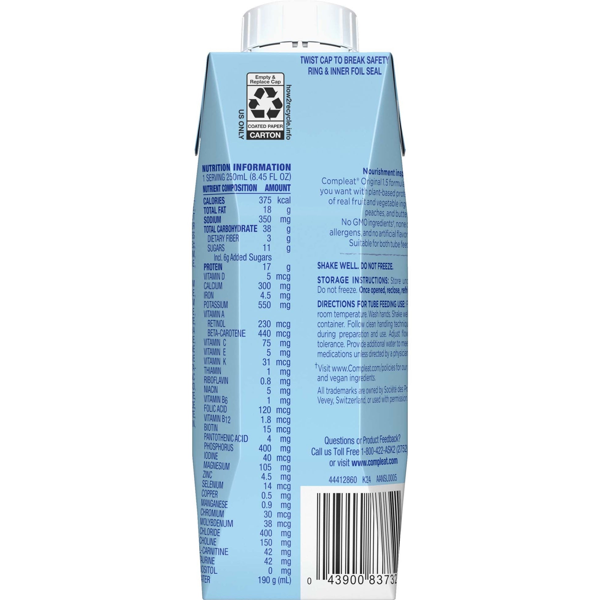 Compleat® 1.5 Original Plant-Based Tube Feeding Formula, Fruit Medley