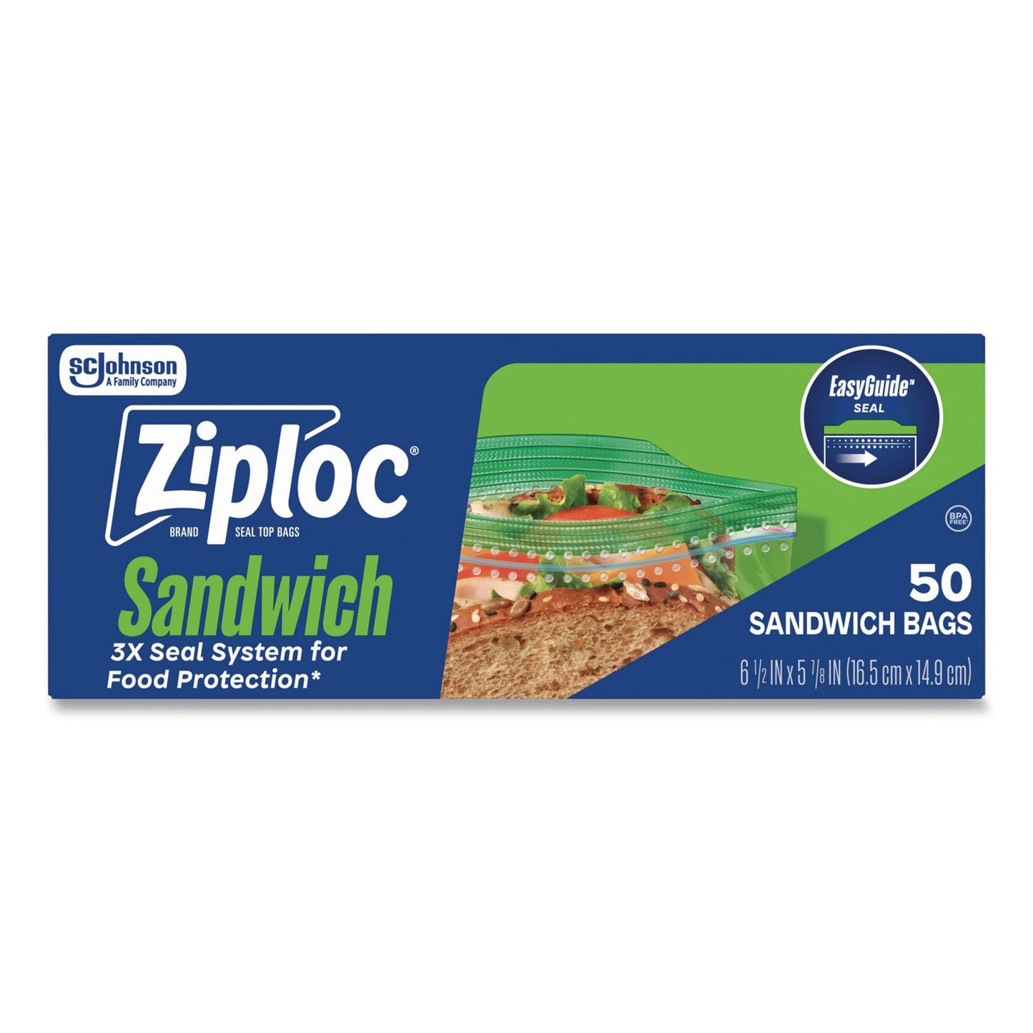 Ziploc Reclosable Bag 5-7/ -1/2 Inch Plastic Clear Zipper Closure