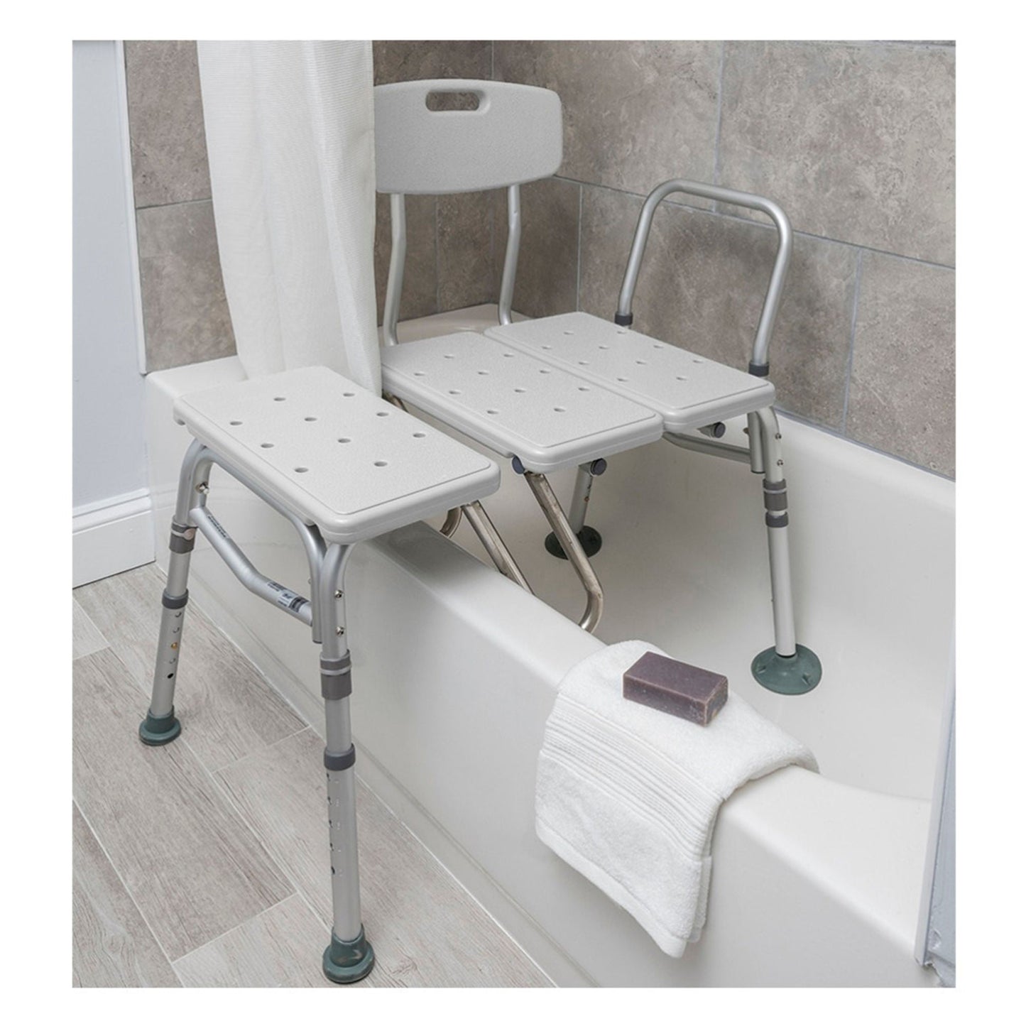 Splash Defense™ Knocked Down Bath Transfer Bench, 17½ – 22½ Seat Height