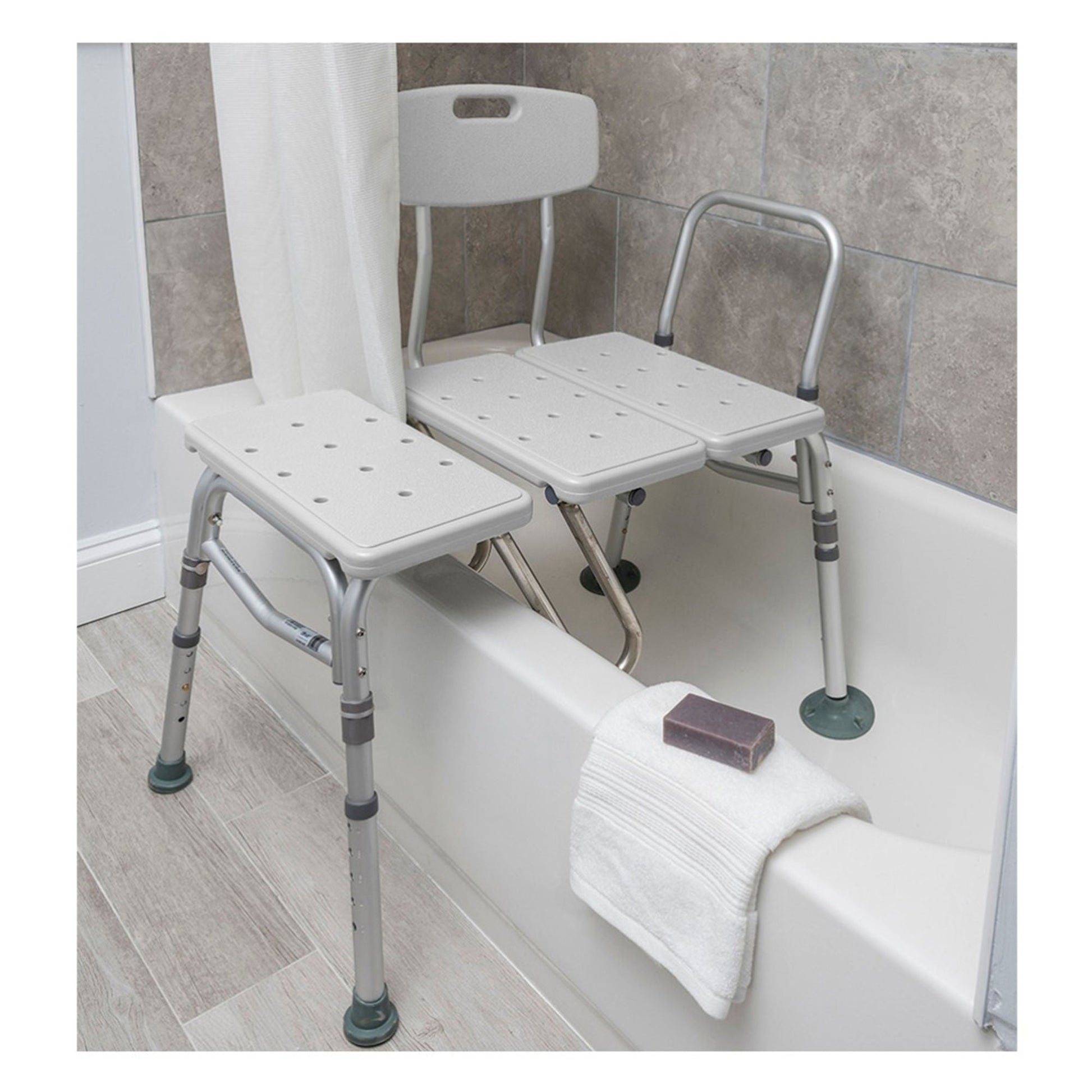 Splash Defense™ Knocked Down Bath Transfer Bench, 17½ – 22½ Seat Height