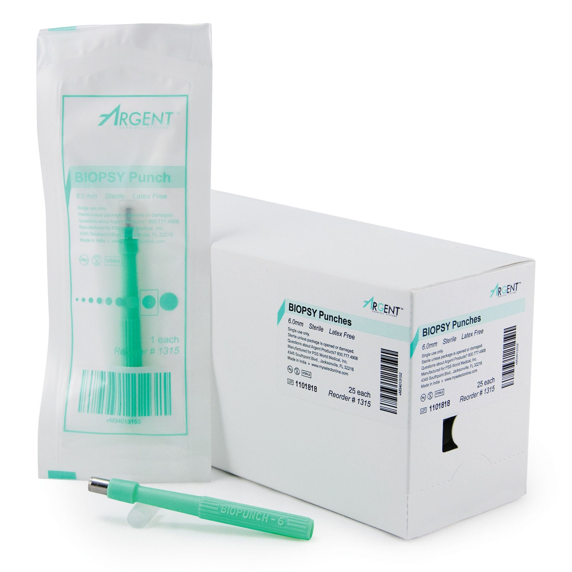 McKesson Argent™ Disposable Biopsy Punches, 6.0 mm – Box of 25