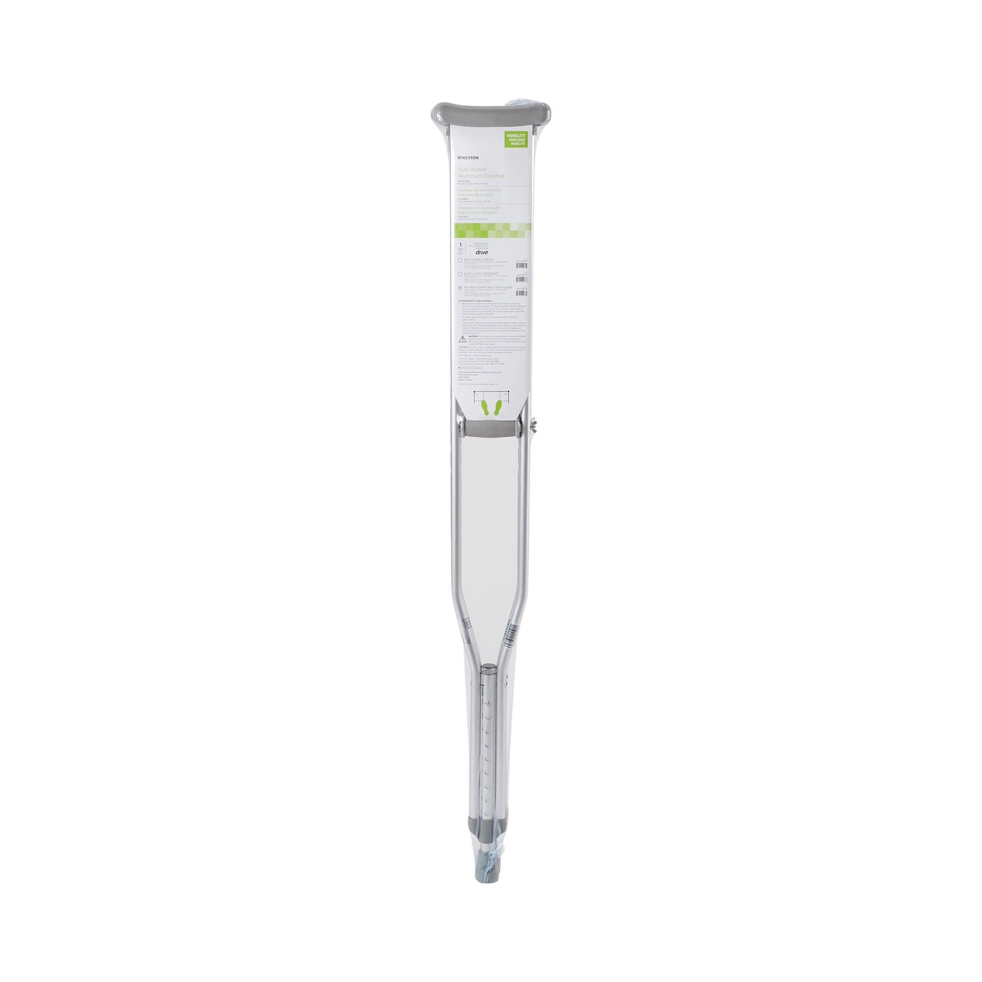 McKesson Underarm Crutches for Adults 5'10" – 6'6"