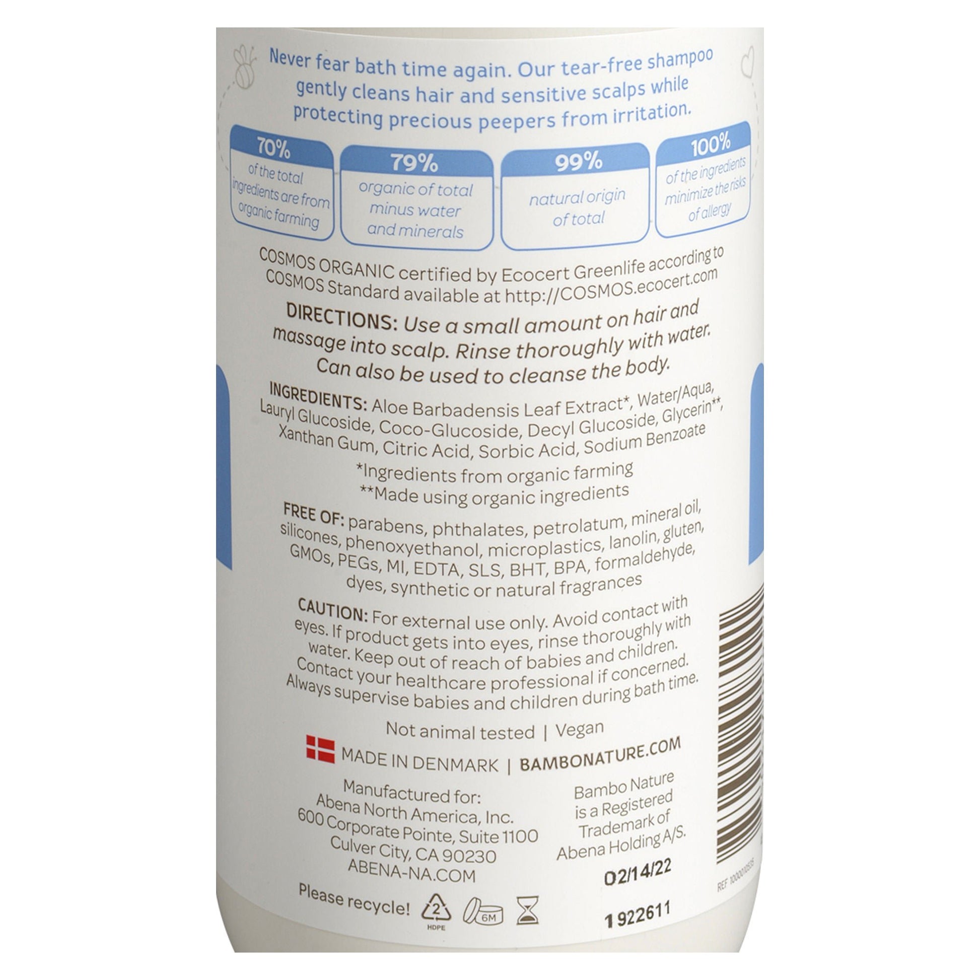 Bambo Tear Clear Baby Shampoo, pump bottle
