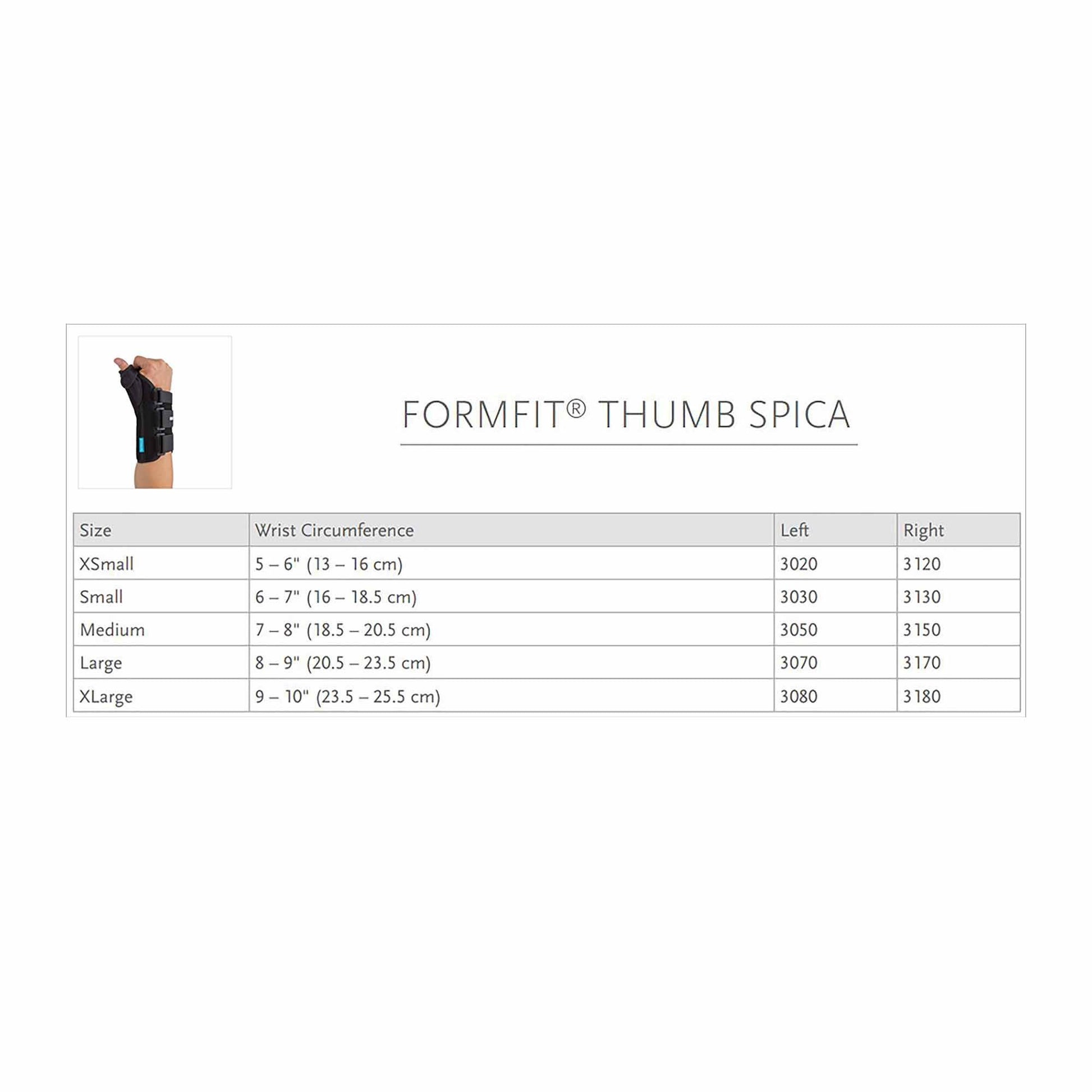 Ossur Formfit® Left Wrist Brace with Thumb Spica