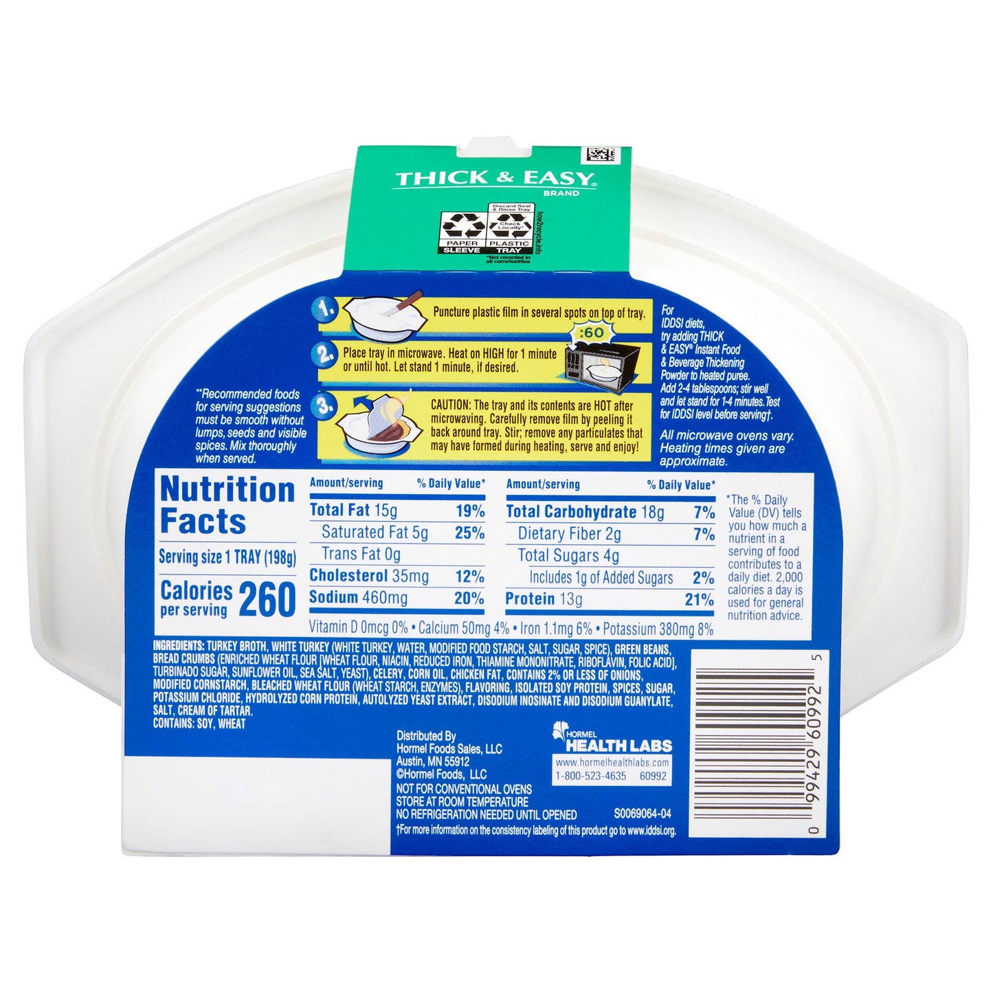 Thick & Easy® Purées Turkey with Stuffing and Green Beans Purée Thickened Food