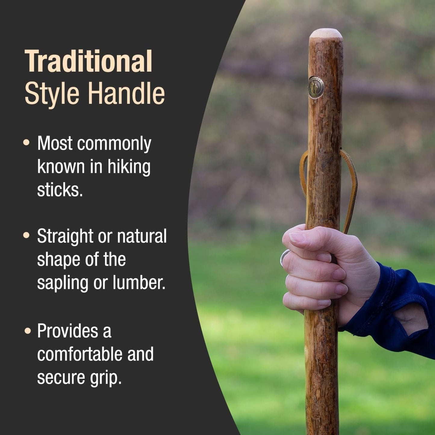 Brazos™ Assorted Hardwood Rustic Walking Stick, 41-Inch