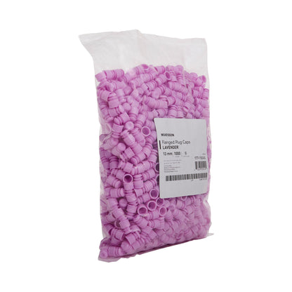 McKesson Flanged Plug Cap, Lavender, Polyethylene, for Use with 13 mm Tubes
