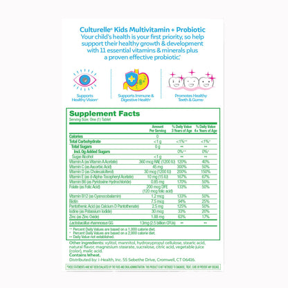 Culturelle® Kids Multivitamin + Probiotic Chewable Tablets Natural Fruit Punch