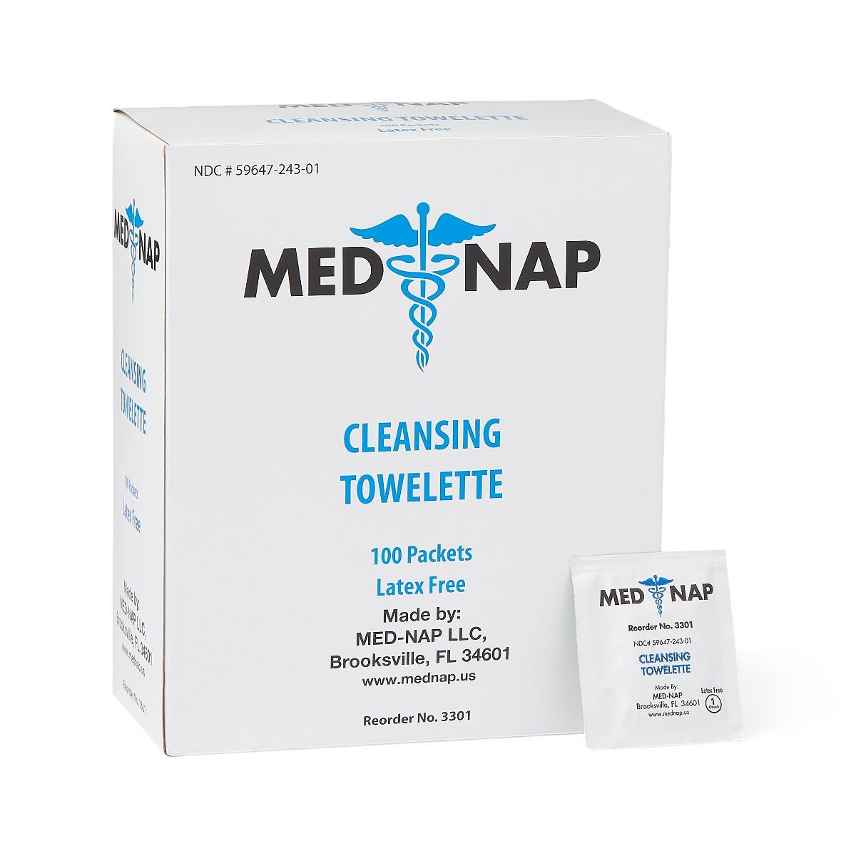Med Nap Antiseptic Skin Towelette Individual Packet Alcohol Scent