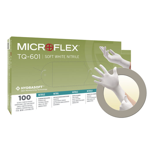 Soft White Nitrile* Nitrile Exam Gloves, White
