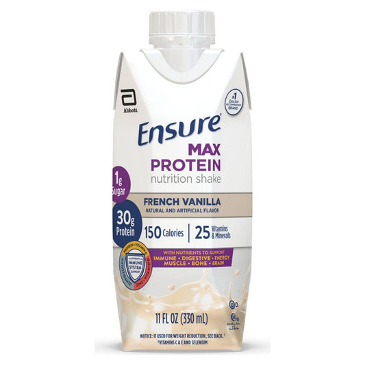 Ensure Max Protein Nutrition Shake Oral Supplement French Vanilla Flavor Liquid Reclosable Carton