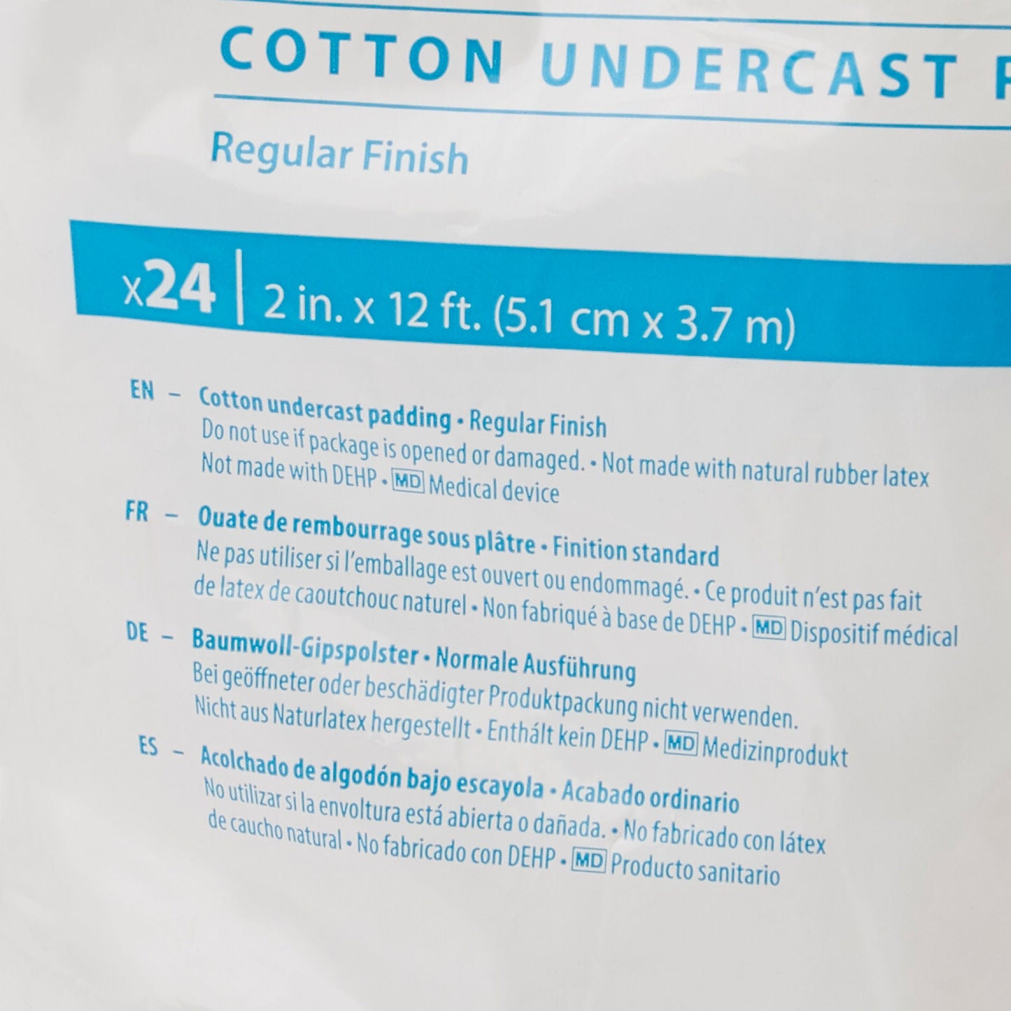Webril™ Undercast Cotton Cast Padding, nonsterile, White