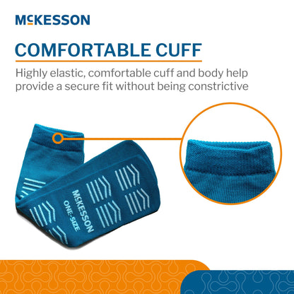 McKesson Slipper Socks, Single Tread, One Size Fits Most, Teal