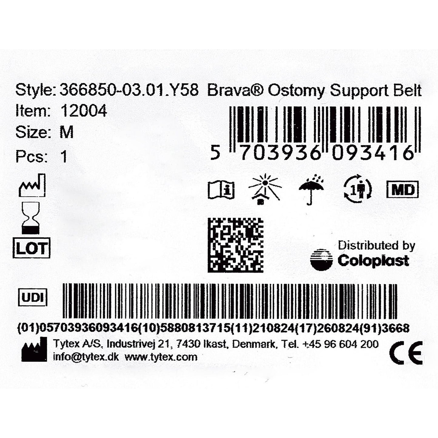 Brava® Support Belt for Ostomy Appliance, fits waists