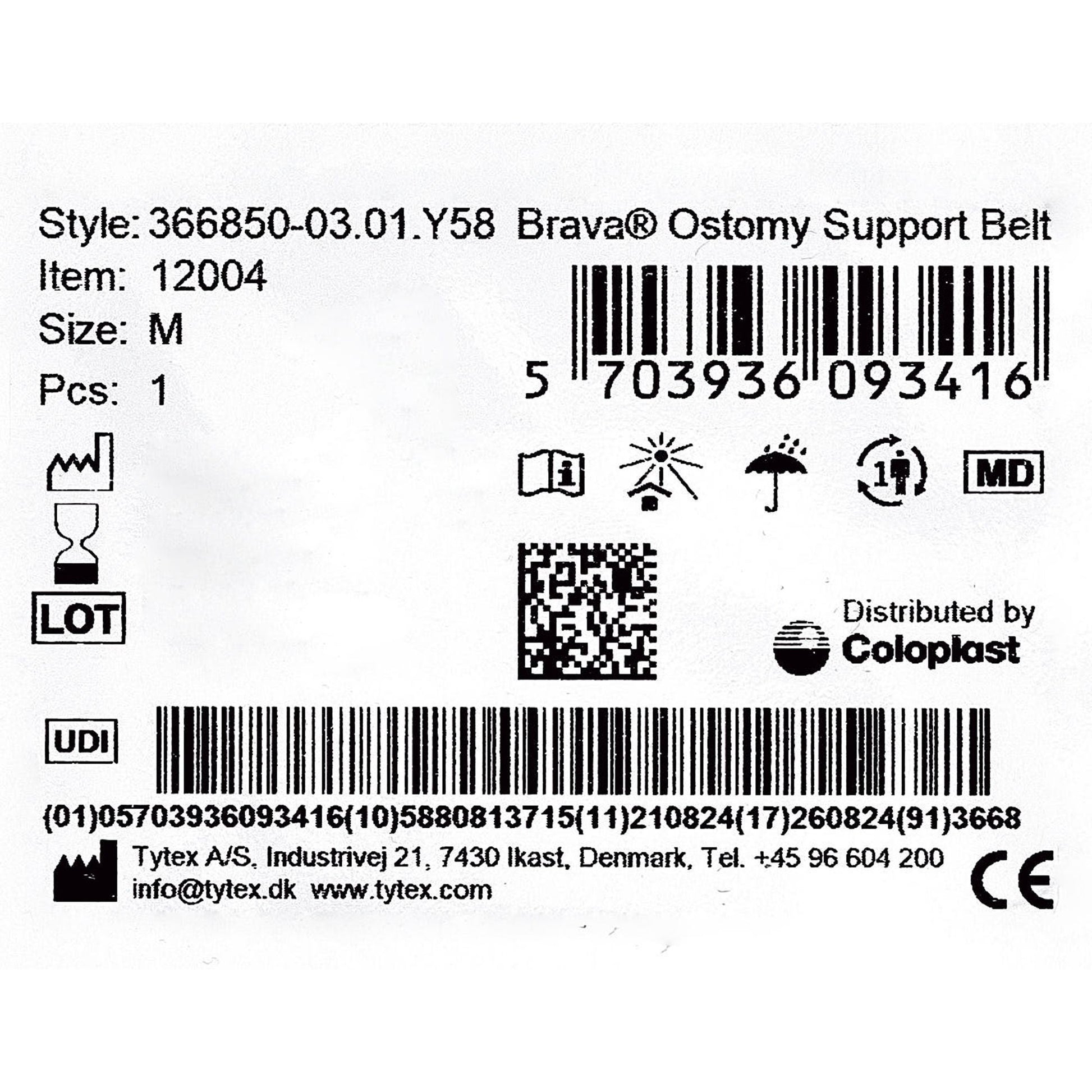 Brava® Support Belt for Ostomy Appliance, fits waists