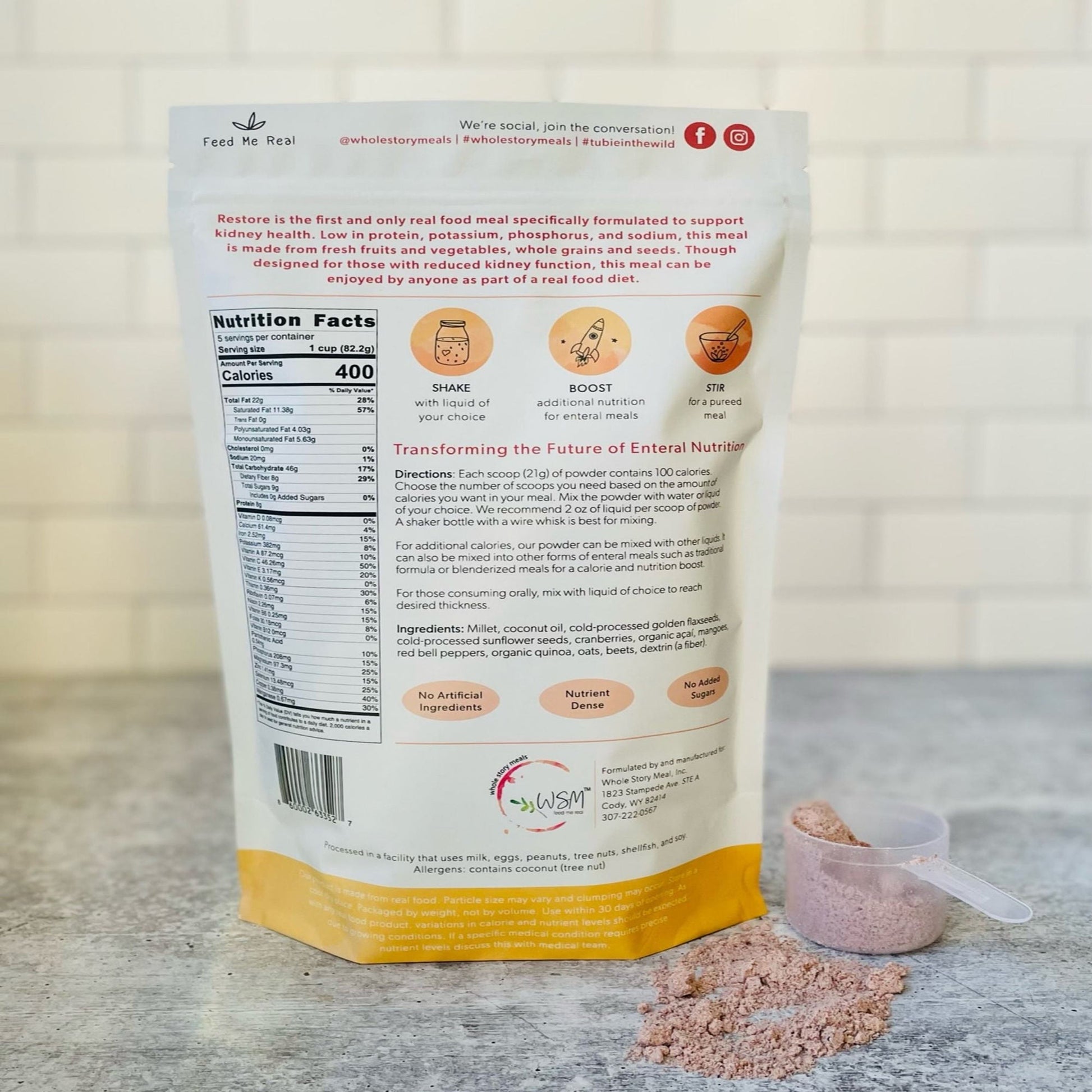 Restore Renal Support Oral Supplement Unflavored Powder Pouch