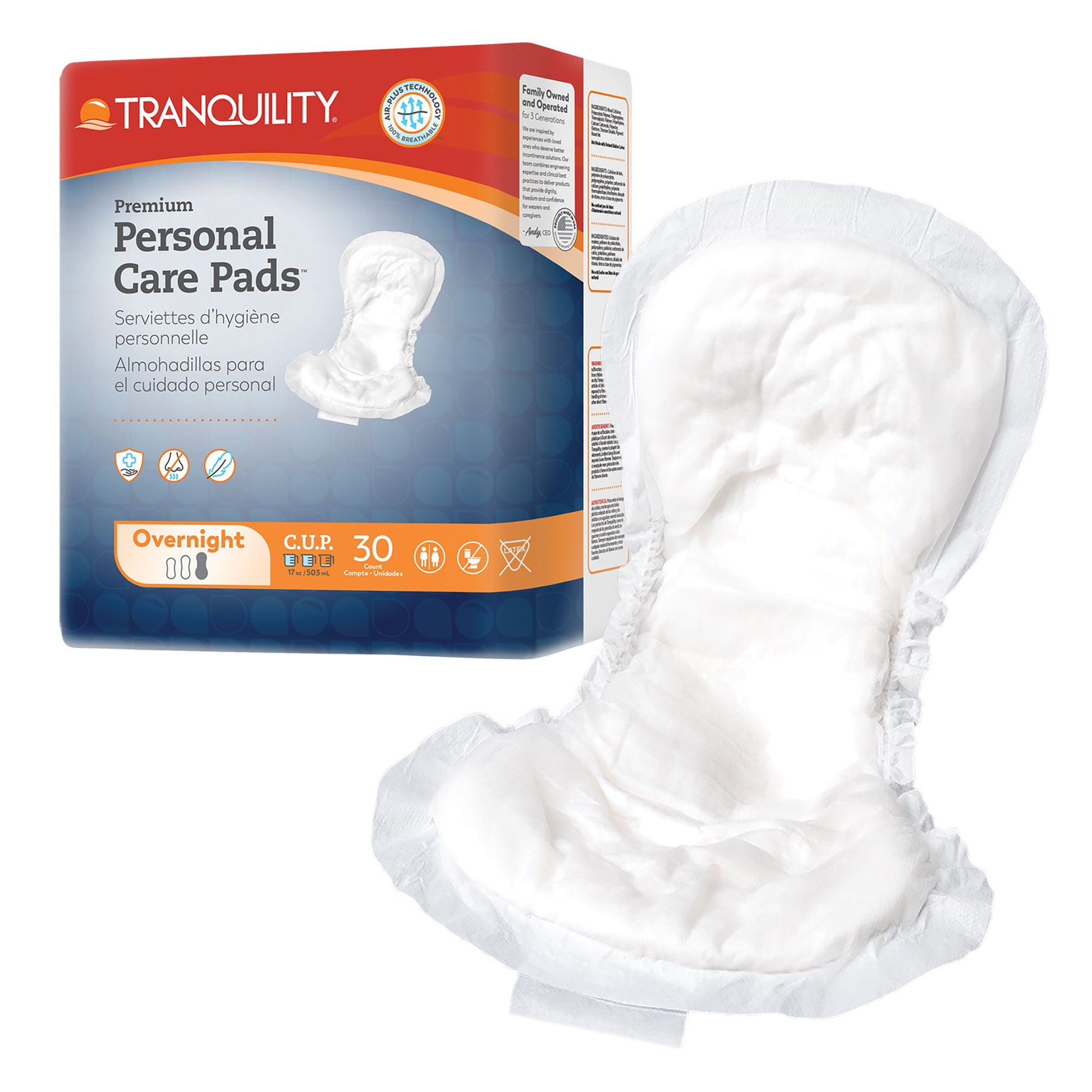 Tranquility Premium Overnight Bladder Control Pad 16 Inch Length Heavy Absorbency Super Absorbent Core