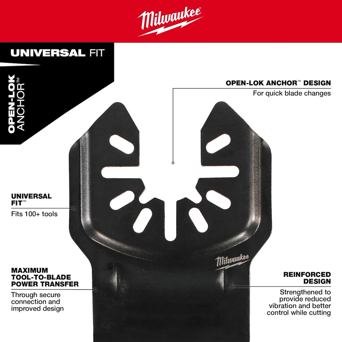Milwaukee 3 PC Multi-Material Universal Fit Oscillating Multi-Tool Blade Set 49-25-1241