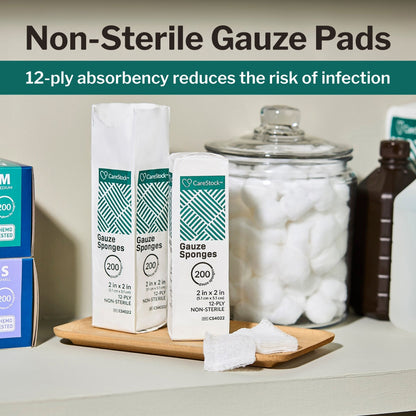 CareStock™ Gauze Sponge, . 12-Ply, Medical-Grade Cotton Wound Dressing