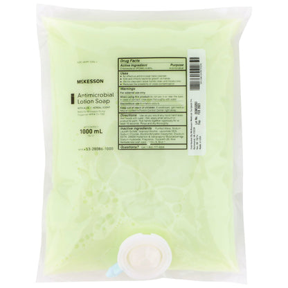 McKesson Antimicrobial Lotion Soap, Herbal Scent, With Aloe, Refill Bag