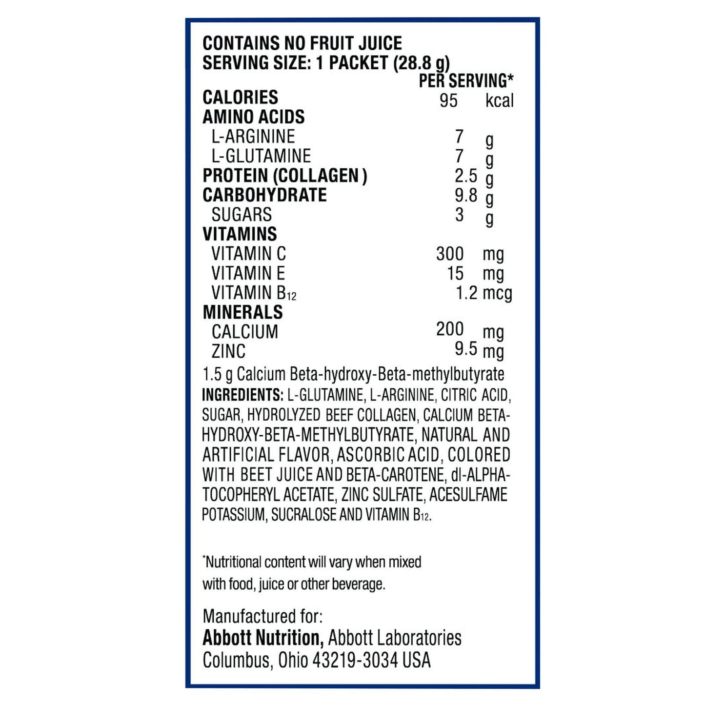 Juven® Fruit Punch Therapeutic Nutrition Powder for Wound Healing