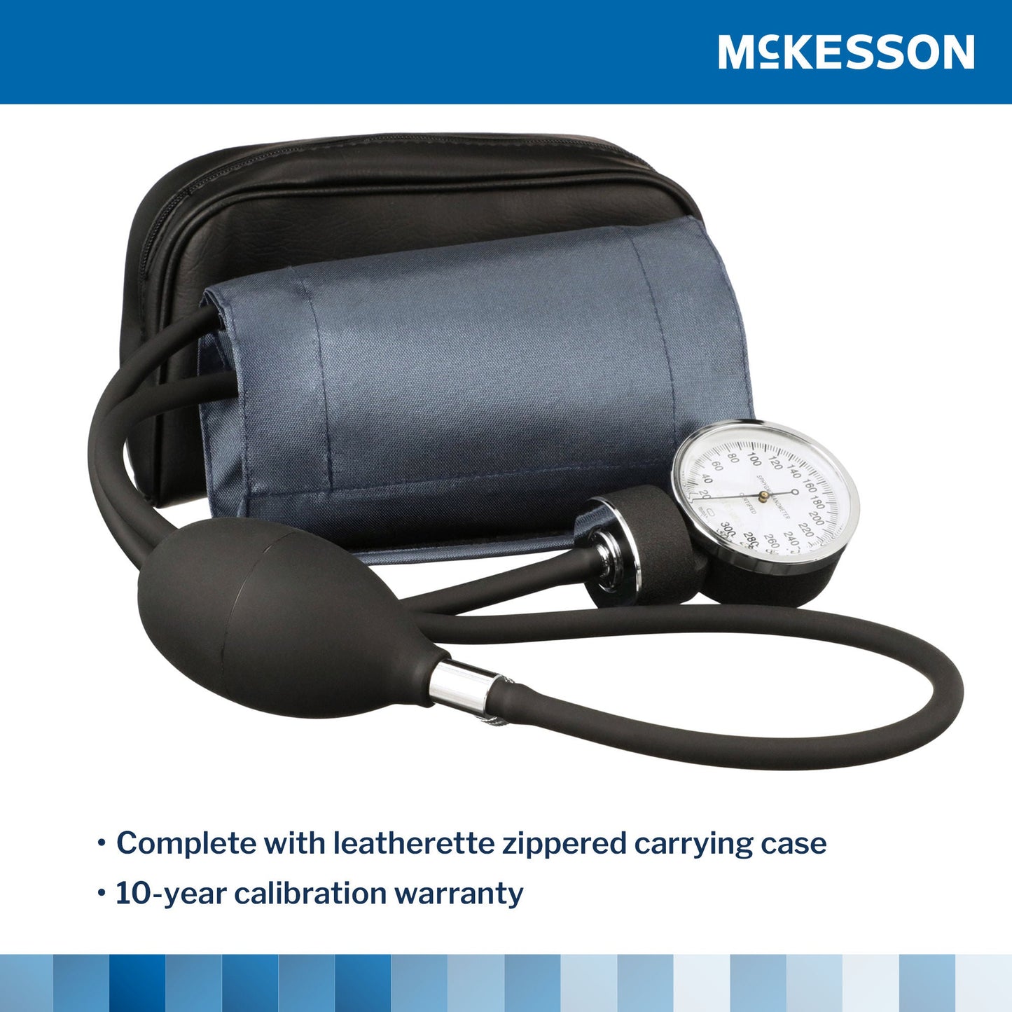 McKesson Aneroid Sphygmomanometer with Cuff, 2-Tube, Pocket-Size, Large Cuff