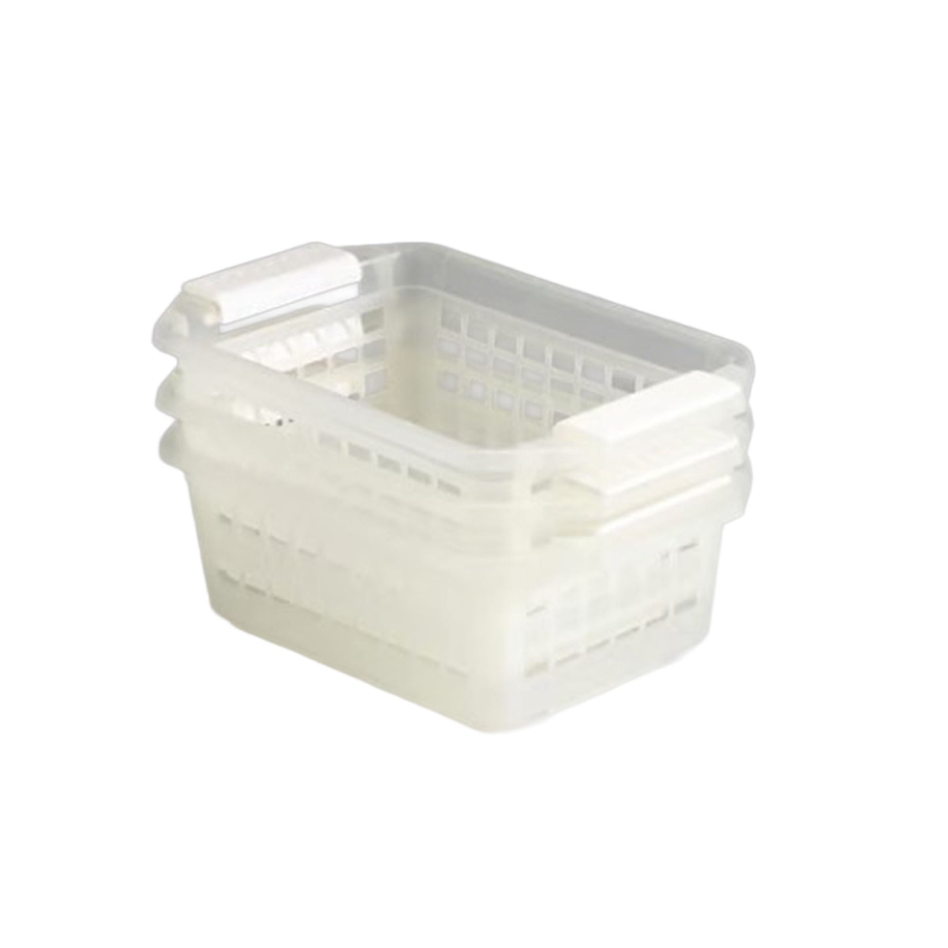 Flip and Stack Storage Basket Semi-Clear Plastic X 9-1/2 Inch