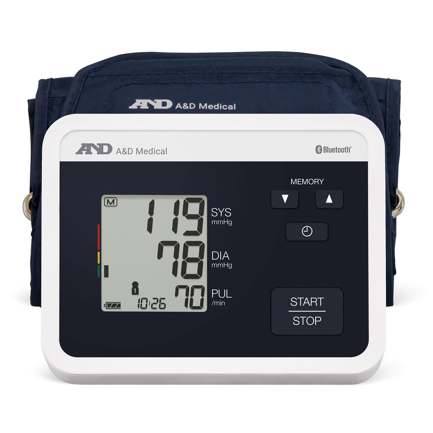 AND Home Automatic Digital Blood Pressure Monitor Wide Cuff Arm Nylon Cuff 22 to 42 cm Desk Model