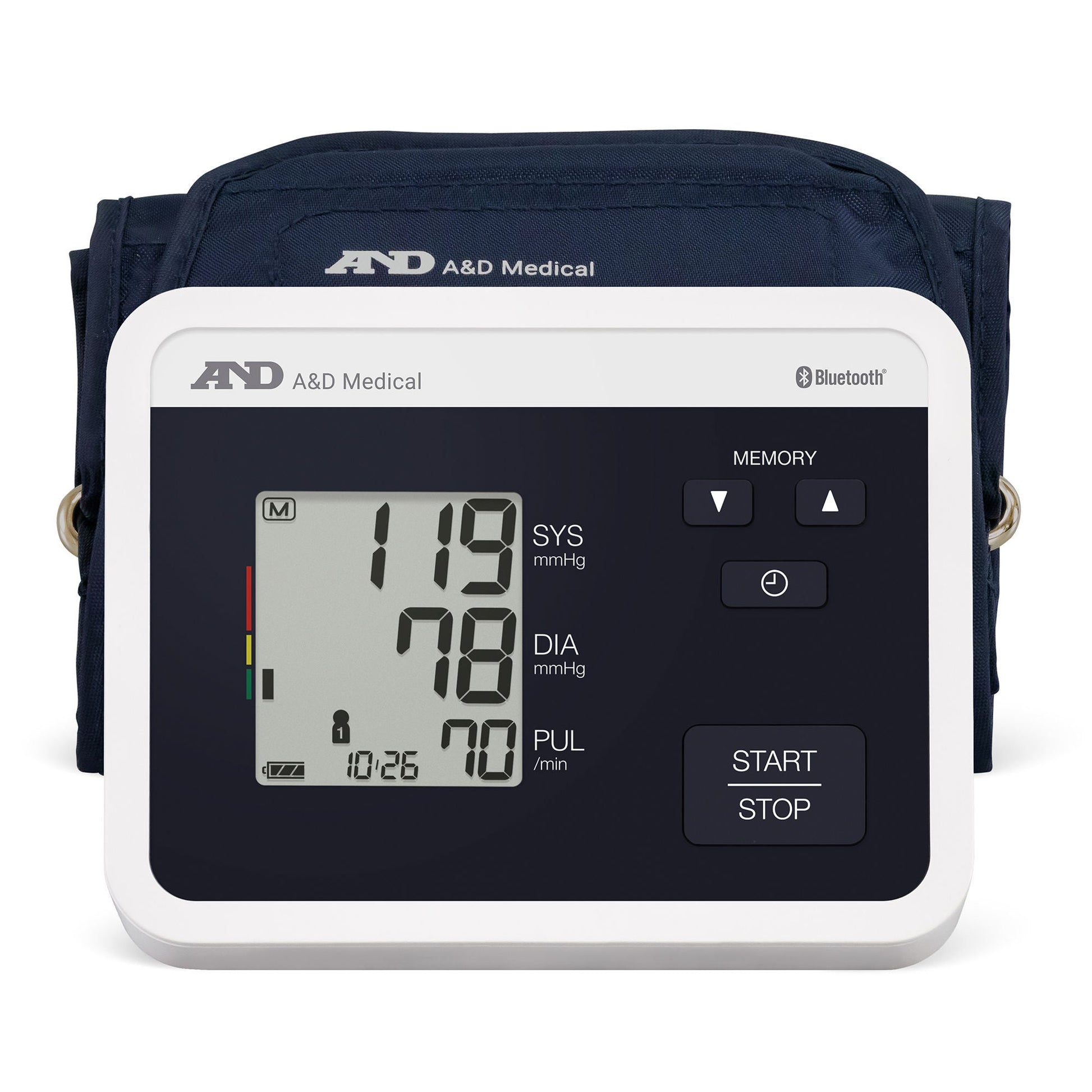 AND Home Automatic Digital Blood Pressure Monitor Wide Cuff Arm Nylon Cuff 22 to 42 cm Desk Model