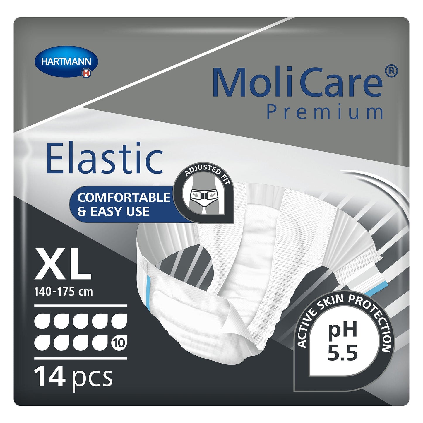 MoliCare® Premium Elastic 10 Drop Absorbency Incontinence Briefs, Extra Large