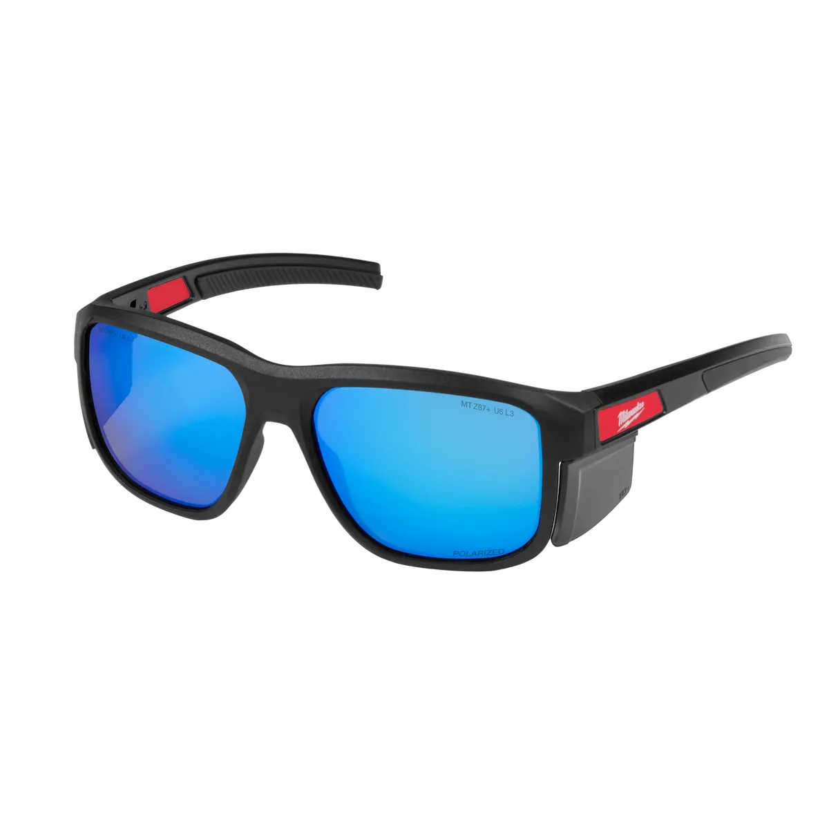 Milwaukee Polarized Full Frame Safety Glasses with Removable Side Shields – Blue Mirrored Dual Coat Lenses 48-73-2511