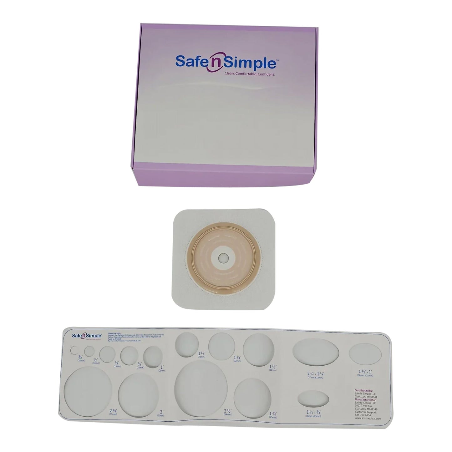 Ostomy Barrier Trim to Fit, Standard Wear Adhesive Tape Collar Flange Up to 2-1/4 Inch Opening