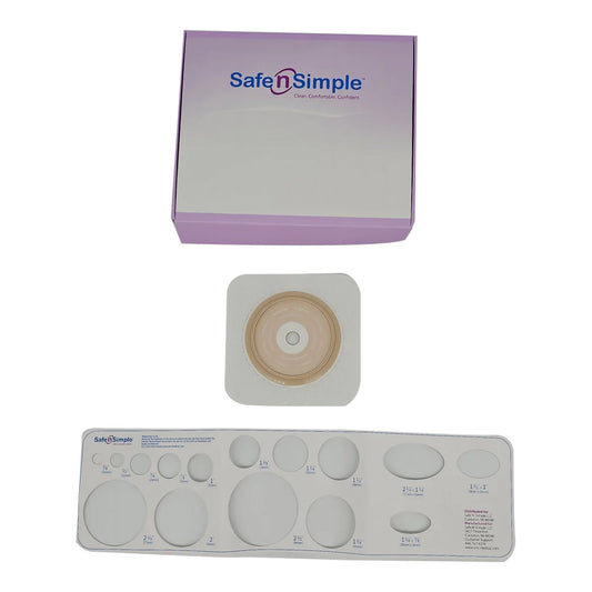 Ostomy Barrier Trim to Fit, Standard Wear Adhesive Tape Collar Flange Up to 2-1/4 Inch Opening
