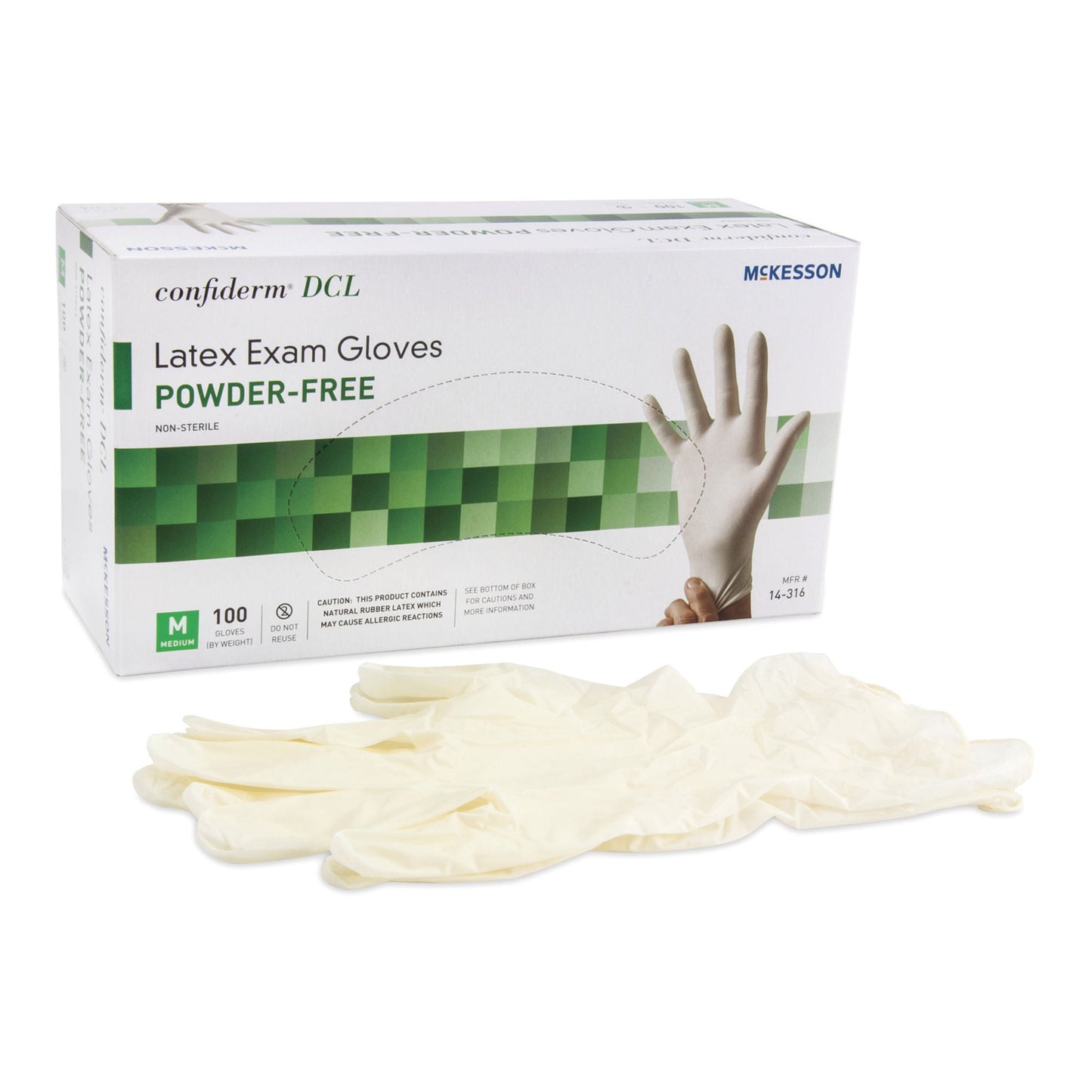 McKesson Confiderm® Latex Exam Gloves, Ivory