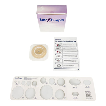 Ostomy Barrier Trim to Fit, Standard Wear Flexible Tape Flange Up to 1-1/4 Inch Opening 4--1/2 Inch
